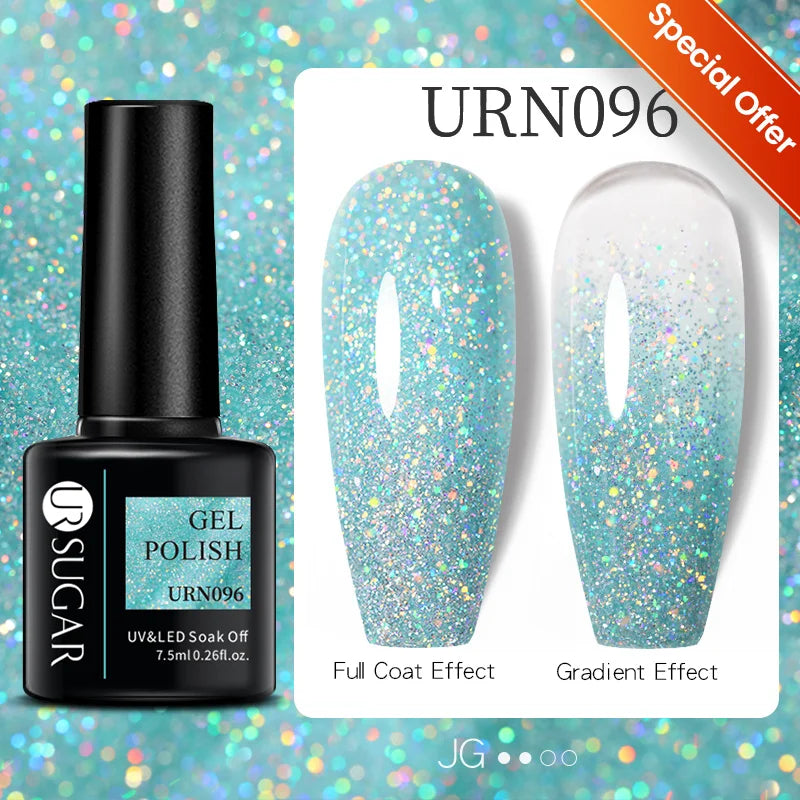 Glitter Gel Nail Polish – Semi-Permanent UV LED Gel with Sparkling Shimmer Finish