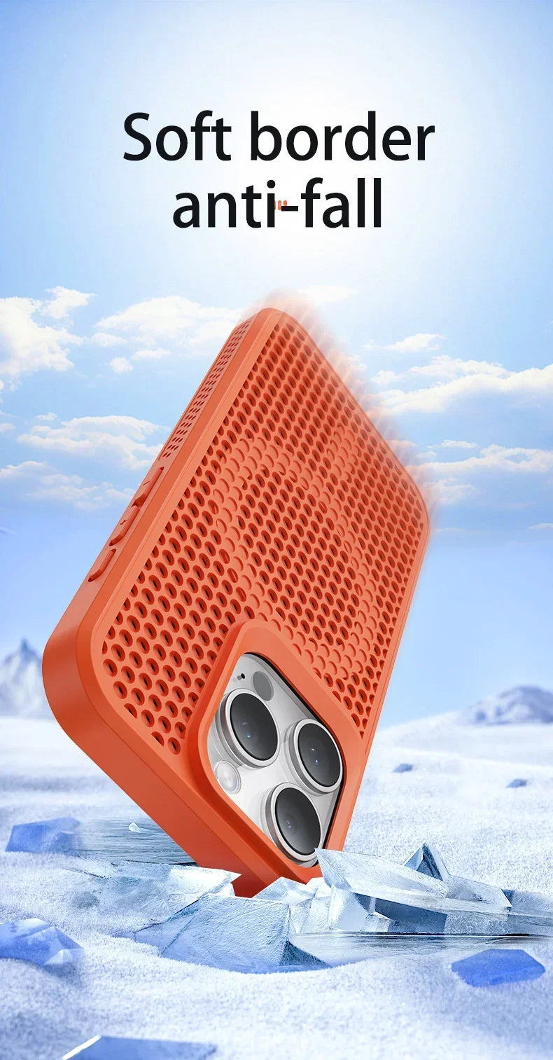 Cooling iPhone Case – Heat Dissipation Breathable Hard Cover with MagSafe for iPhone 17, 16, 15, 14, 13, 12, 11