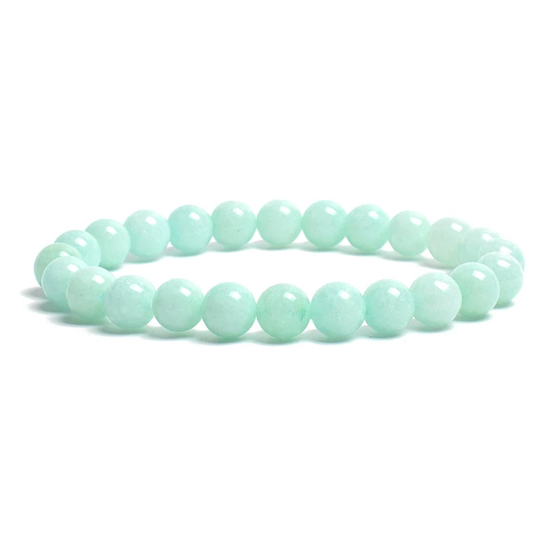 Natural Stone Beads Bracelet – Amethyst, Quartz, Jade & Agate Healing Bangle