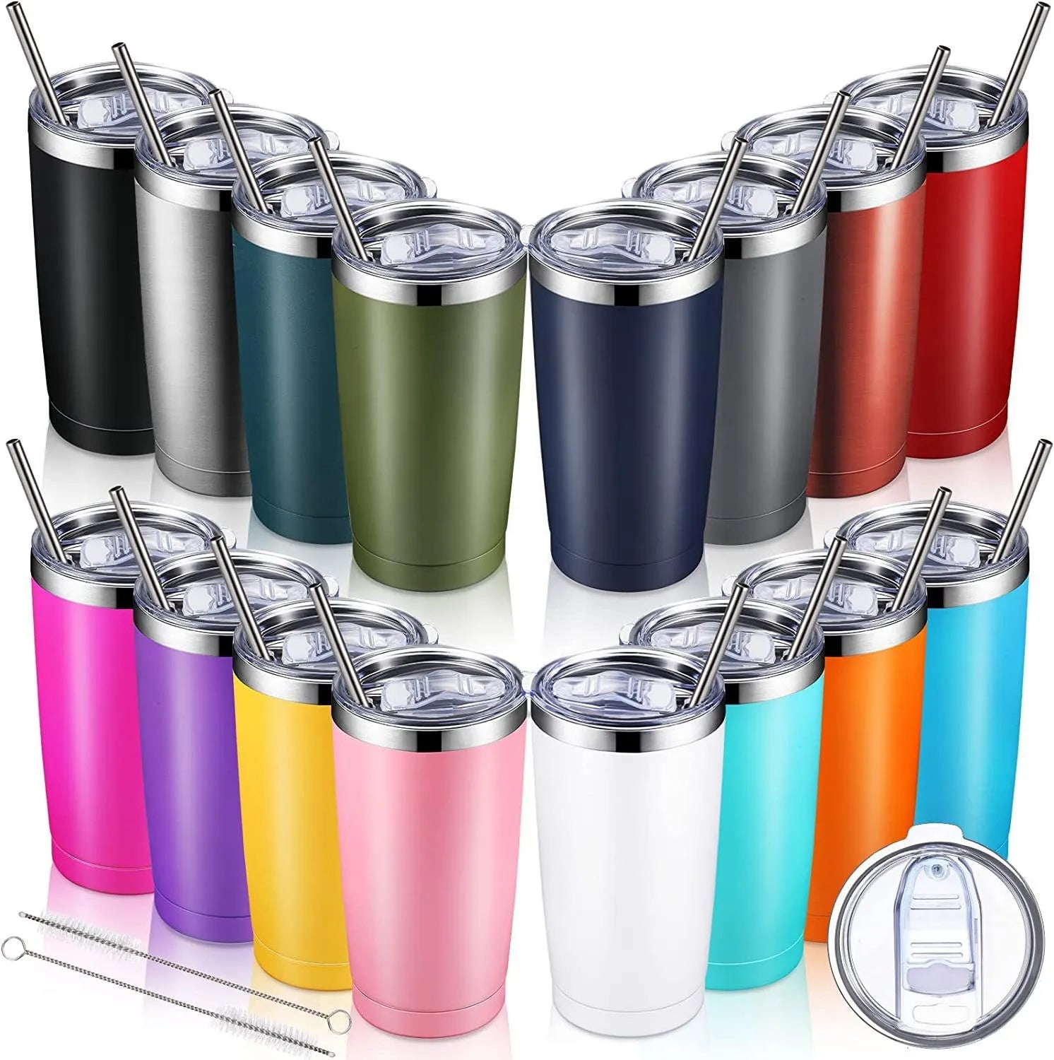 20oz stainless steel car cup, double-layer stainless steel thermos cup, portable car ice-cold cup