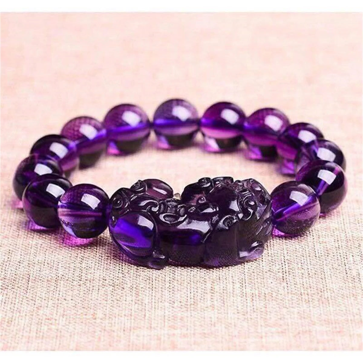Feng Shui Pixiu Wealth Bracelet - Black Obsidian Crystal Beads for Men & Women