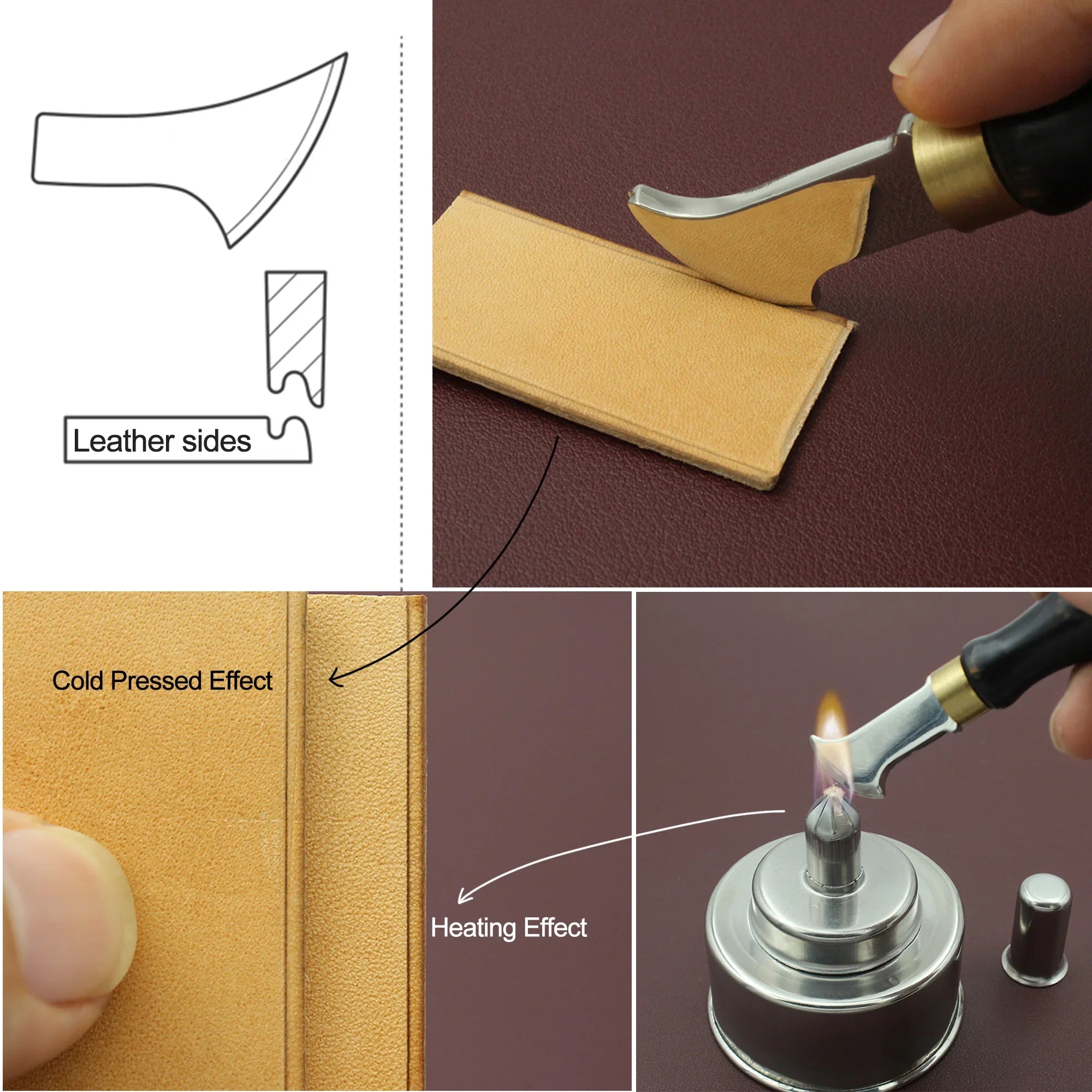 Leather Edge Creaser Tool – 1.0mm to 2.5mm Stainless Steel for Leathercraft