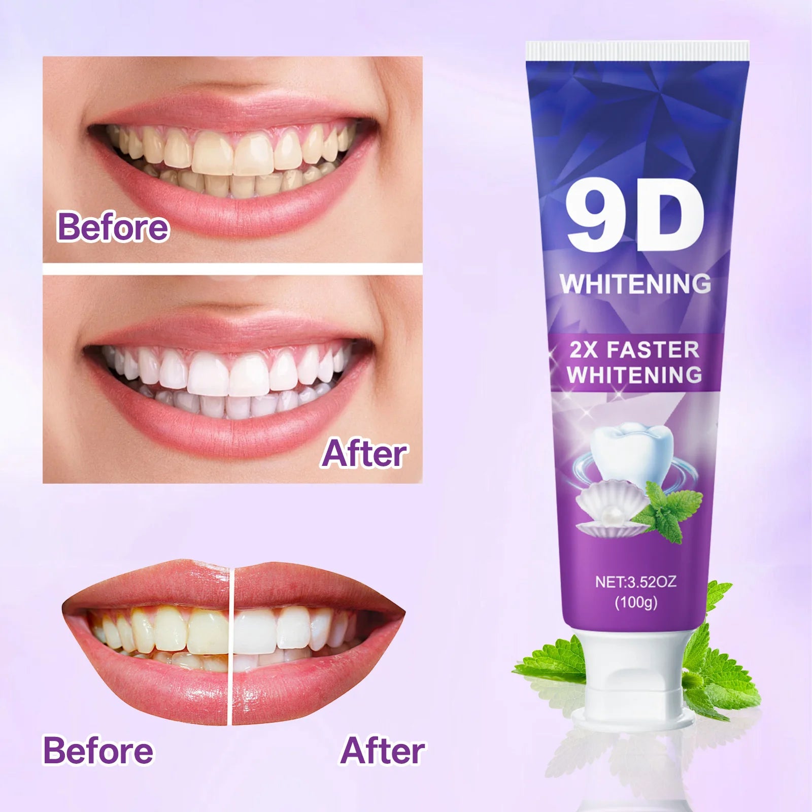 💜 43% OFF! Purple Teeth Whitening Toothpaste - Color Correcting Formula for Instant Brightness