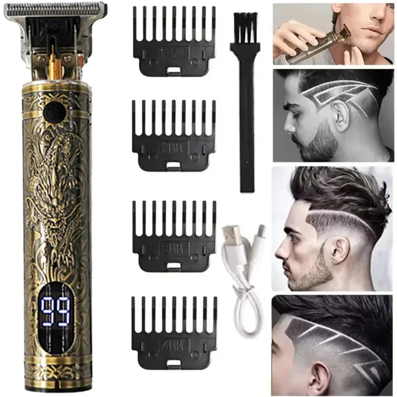 T9 Electric Hair Trimmer - USB Rechargeable Professional Clipper for 0mm Bald Fades