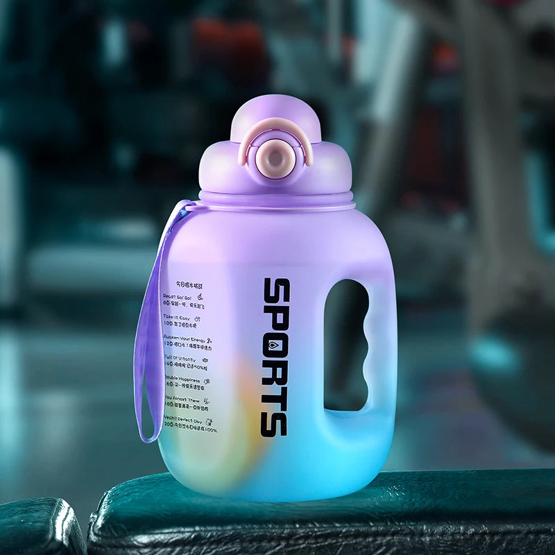 Large 2.5L Sports Water Bottle - All-Day Hydration with Straw