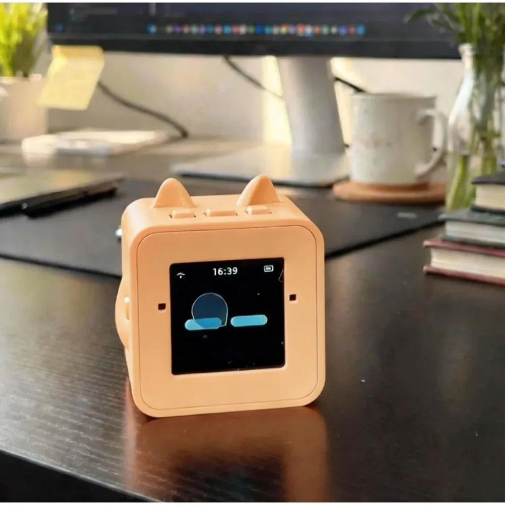 EMO XiaoZhi Mini AI Robot – Smart Voice Chatbot with Cat Ears & 11 Language Support