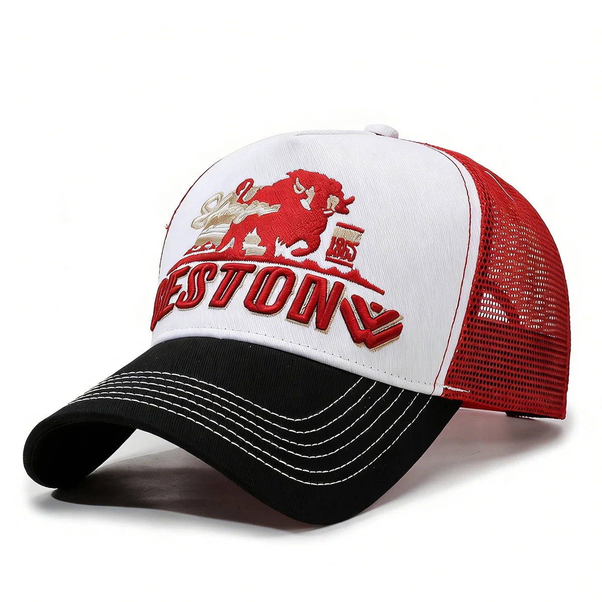 Korean Style Baseball Cap - Letter Embroidered Hard Brim Sun Hat for Men