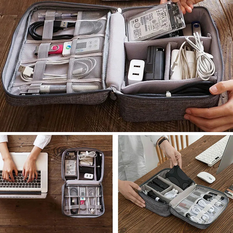 Waterproof Cable Storage Bag – Portable Electronic Travel Organizer