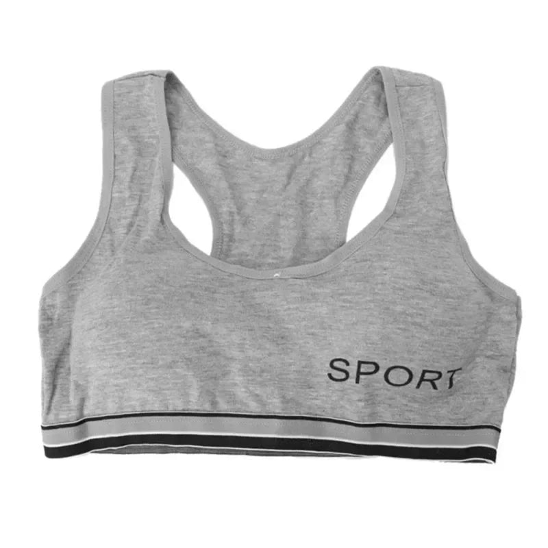 Girls Bra Cotton Children Girls Vest Students Comfortable Breathable Sports Bra No Steel Ring Underwear 7-16Y Kids Bra