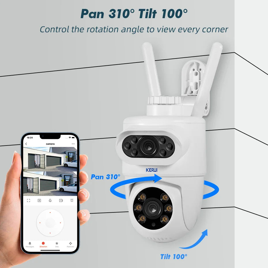 Dual Lens Outdoor WiFi Security Camera – Human Detection