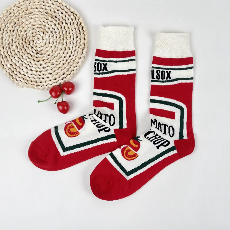 Funny Food Print Socks Unisex Casual Socks