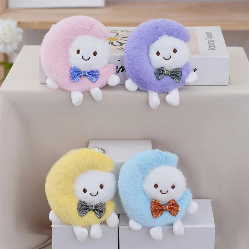 Cute Moon Plush Doll Toys Pendant Keychain Backpack Home Hangings Decoration Gifts