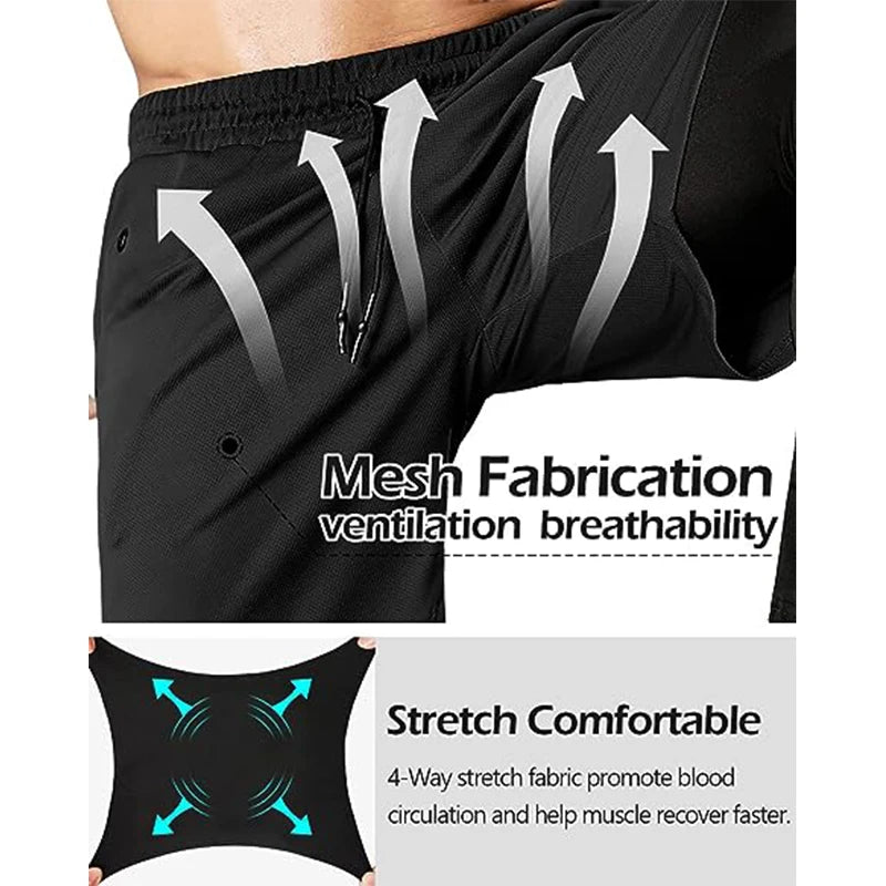 Men's 2-in-1 Athletic Pants - Training Running Pants for Gym, Fitness & Sports