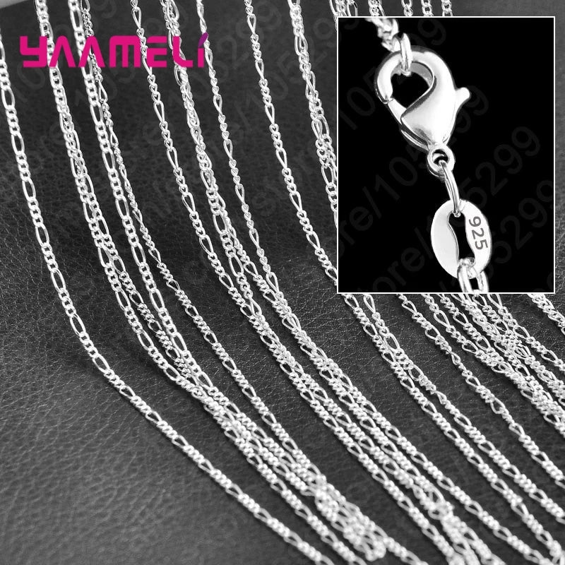 Sterling Silver Link Chain Necklace – Smooth Lobster Clasp Jewelry