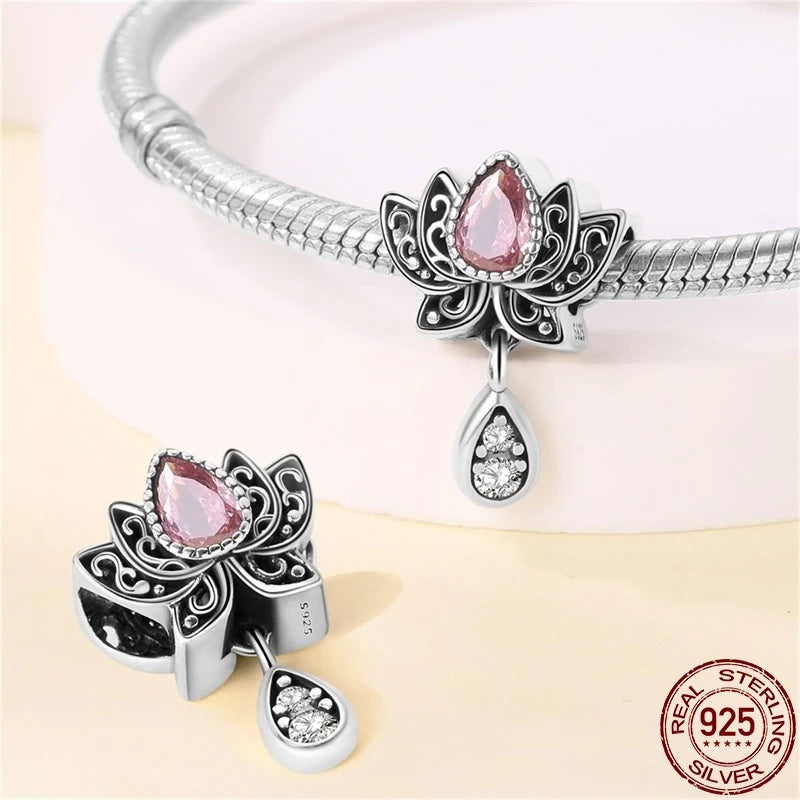 925 Sterling Silver Charm Bead with Zircon - Compatible Bracelet Charm