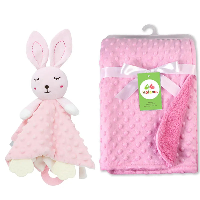 Personalized Newborn Baby Blanket – Custom Name Stroller & Sleeping Gift Set