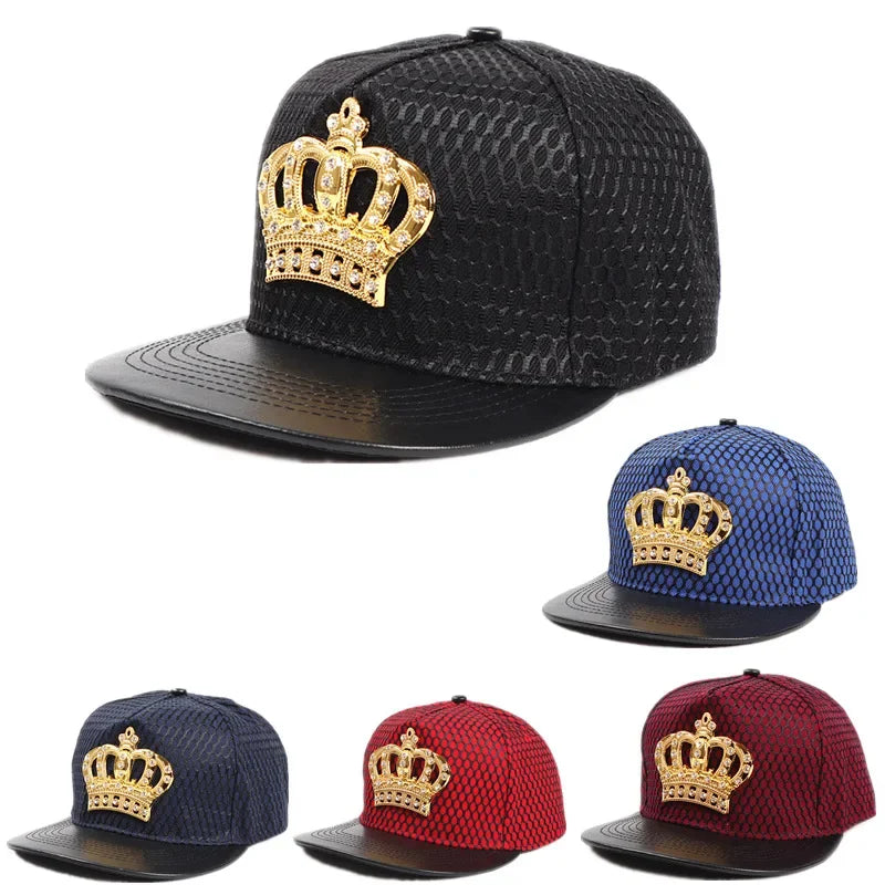 Royal King Crown Baseball Cap - Hip-Hop Snapback Hat for Men, Women & Youth