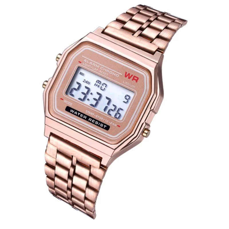 F91W Digital Sports Watch - LED Multi-Function Steel Band Watch for Men & Women