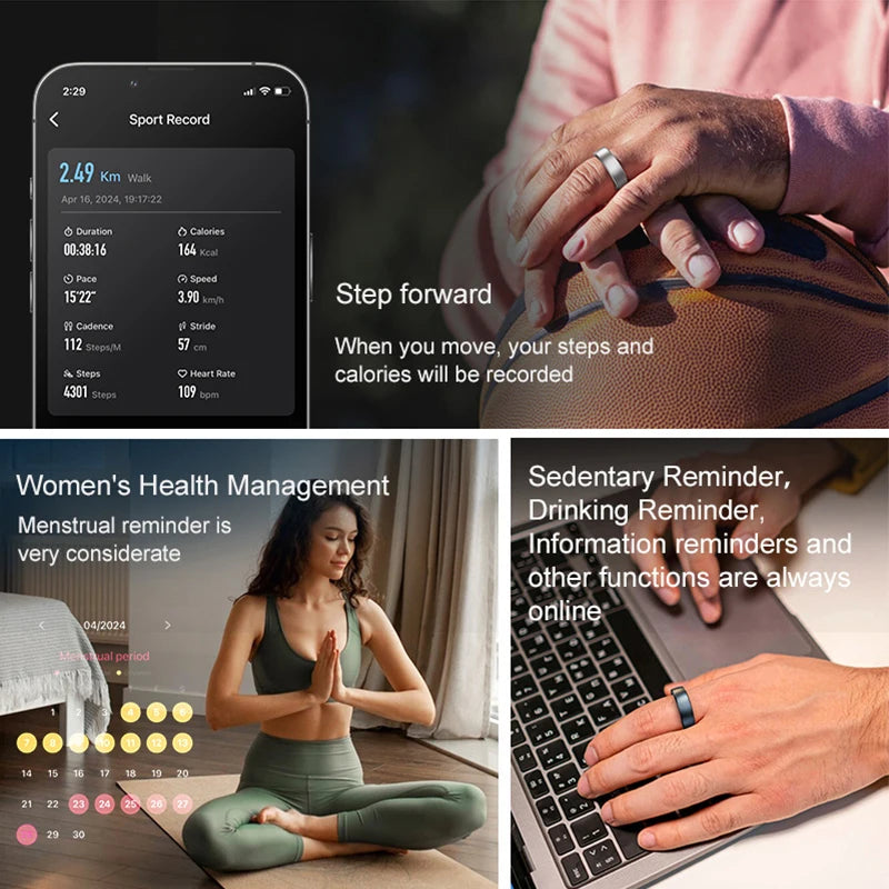 R10 Smart Ring Men 2025 Women Health Monitor IP68 5ATM Waterproof Smartring Fitness Tracker Man Smart Rings Multiple Sport Modes