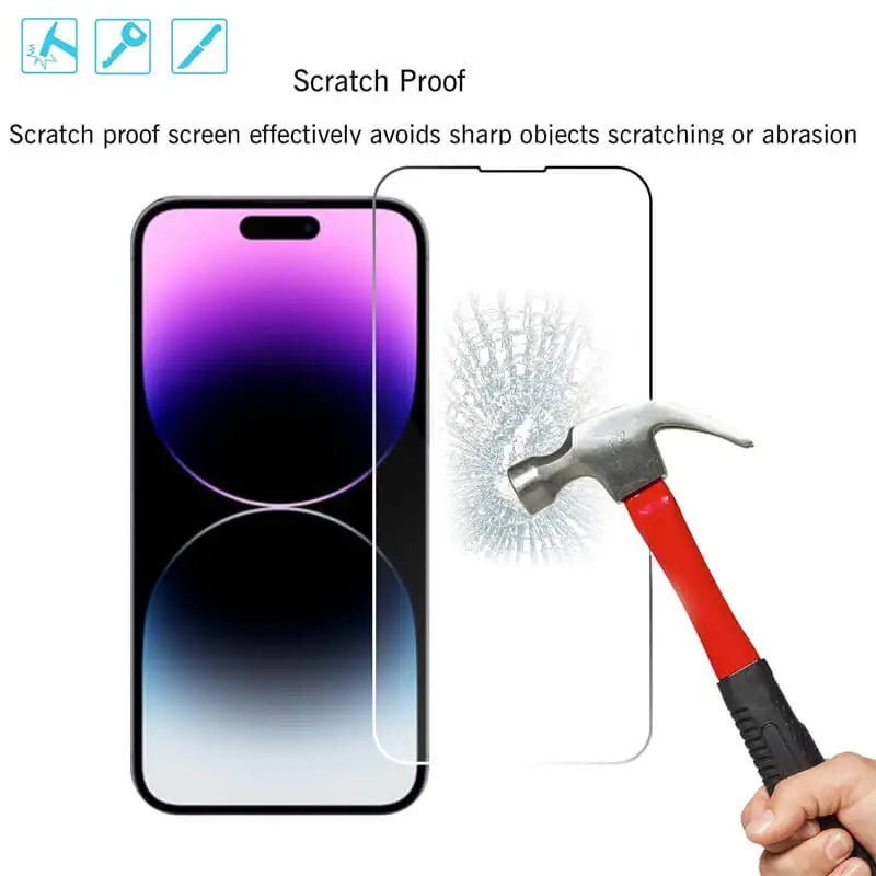 Tempered Glass Screen Protector for iPhone 15 Pro Max, 14, 13, 12, 11 - 3 Pack