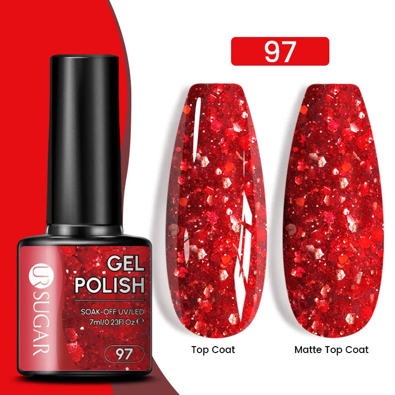 Dark Red Gel Nail Polish – Soak-Off LED/UV Gel Varnish for Salon & Home Use