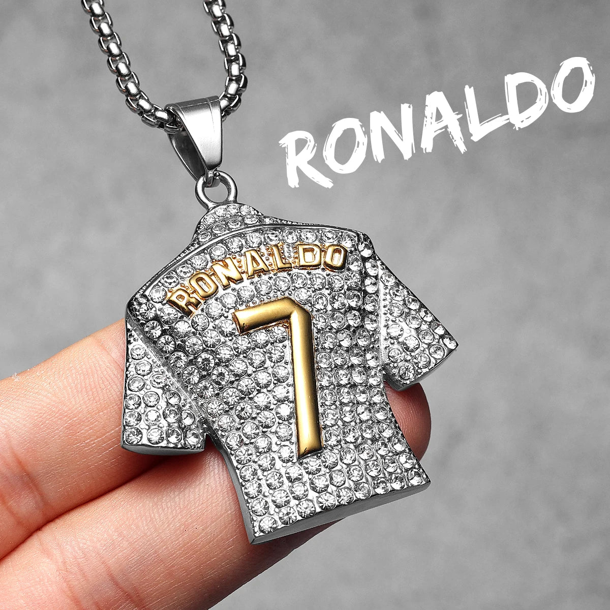 Football Star Pendant Necklace Stainless Steel