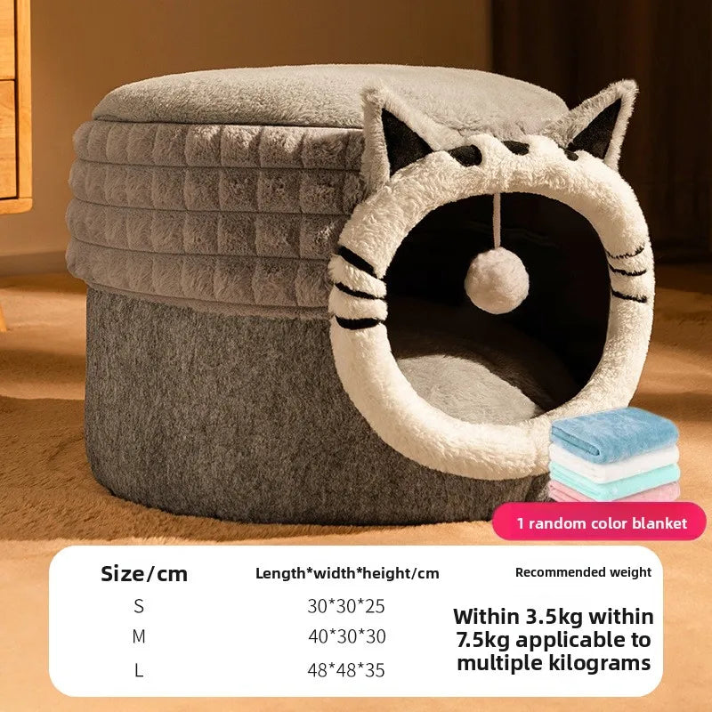 Cat Litter Box – Warm Enclosed Bed for All Seasons (Cats Under 7 lbs)