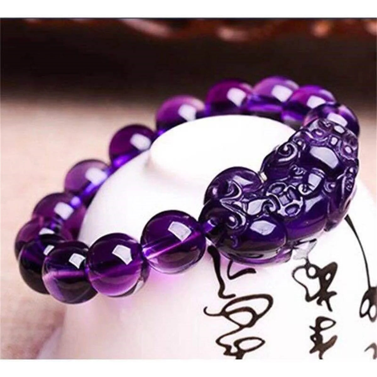 Feng Shui Pixiu Wealth Bracelet - Black Obsidian Crystal Beads for Men & Women