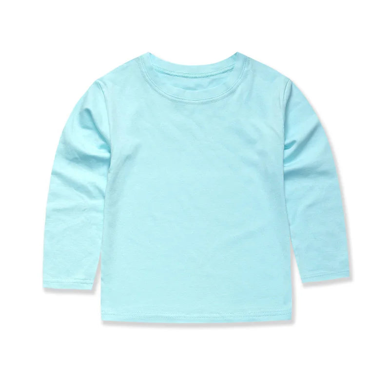 Kids Long Sleeve Cotton T-Shirt - Unisex Casual Tee for Boys & Girls