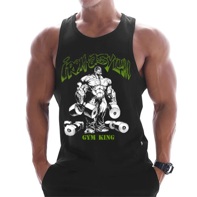Men's Bodybuilding Tank Top - Cotton Muscle Shirt for Gym, Workout & Fitness