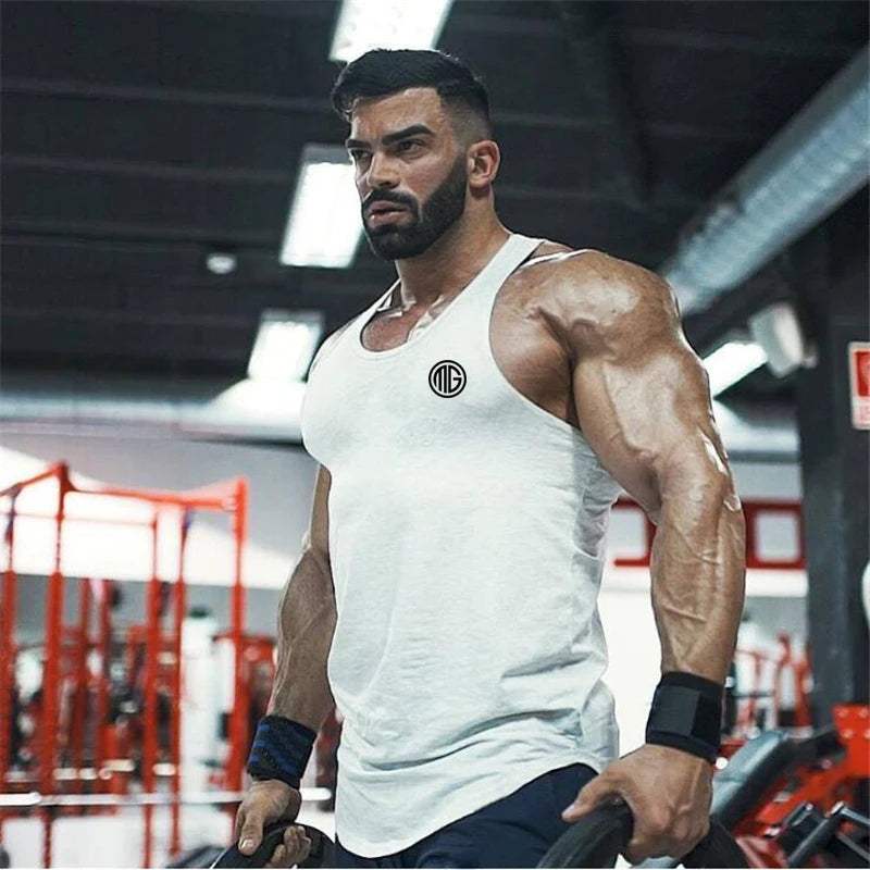 Men's Cotton Sleeveless Workout Tank Top - Gym & Running Vest