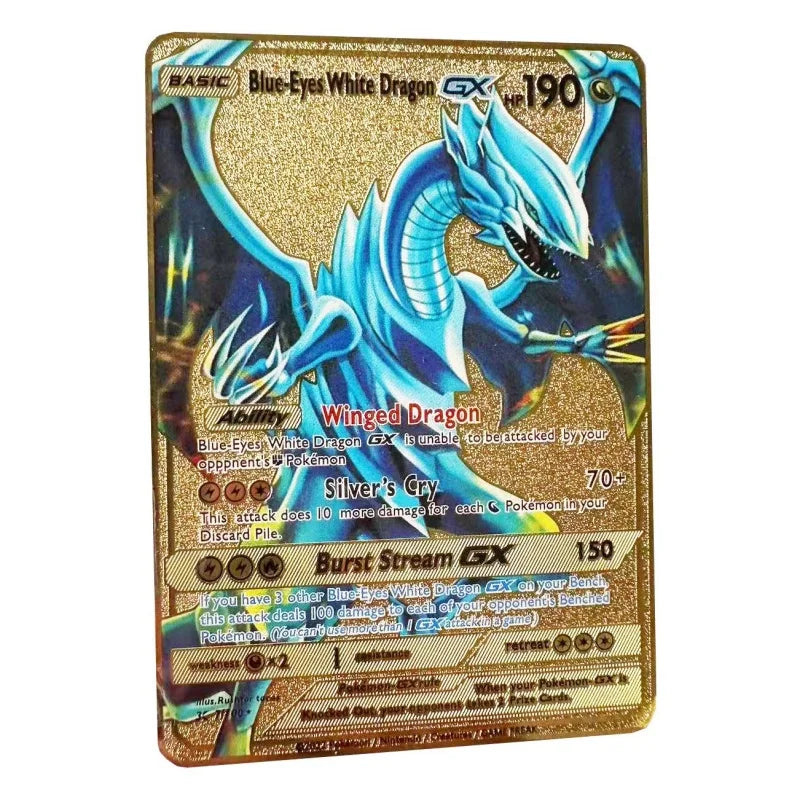 Spanish Pokemon Gold Metal Cards – Mewtwo, Pikachu GX & Charizard VMAX Set