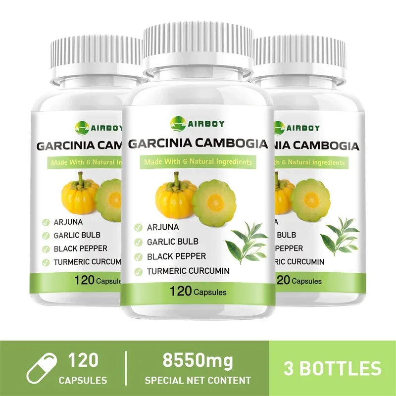 Garcinia Cambogia Capsules - Natural Fat Burner & Appetite Suppressant for Weight Loss