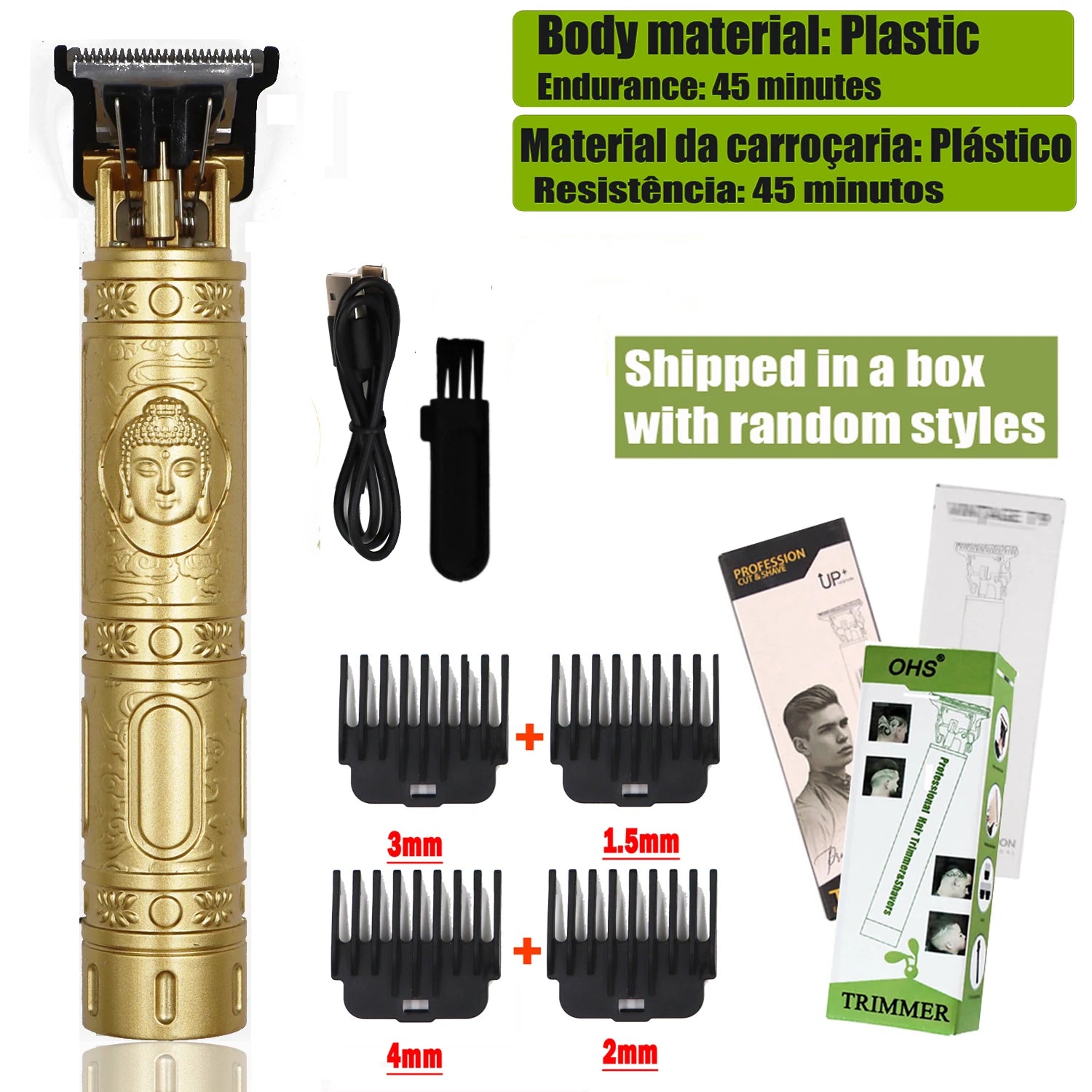 Rechargeable Waterproof Barber Trimmer for Men – Multi-Purpose Grooming Kit