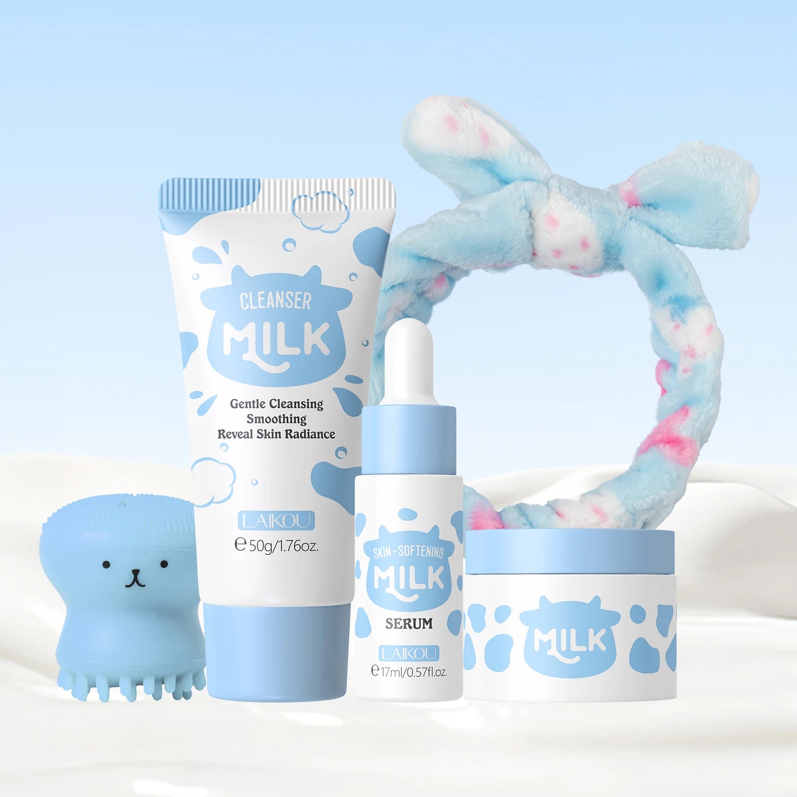 3-Piece Skincare Set – Milk Extract Serum, Moisturizer & Cleanser