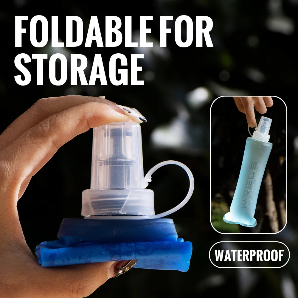 🏃 FITS IN YOUR POCKET! Soft Collapsible Water Bottle - Ultra-Portable Hydration 💧