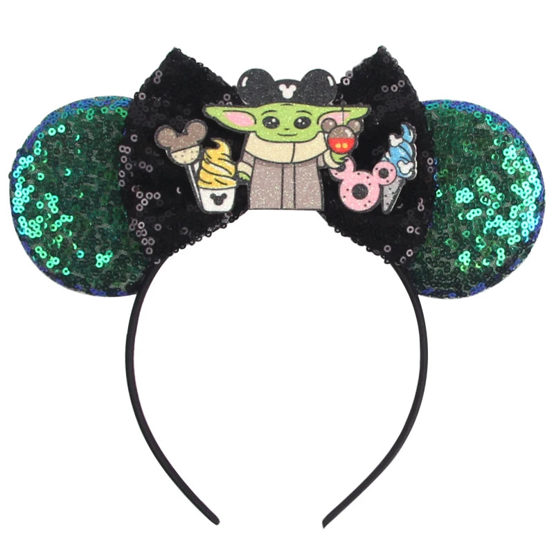 Disney Colorful Sequins Bow Headband – Rainbow Hair Accessory for Girls & Disney Fans