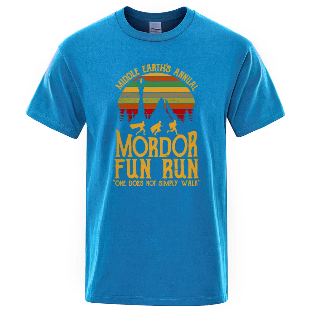 Middle Earth Mordor Fun Run T-Shirt – Summer Cotton Loose Hip Hop Tee
