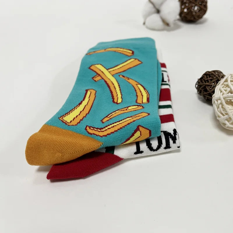 Funny Food Print Socks Unisex Casual Socks