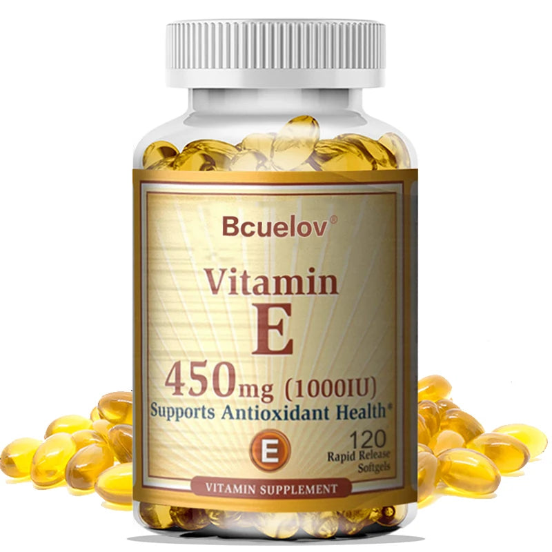 Bcuelov Vitamin E 1000 IU (450mg) – Skin, Hair & Antioxidant Support