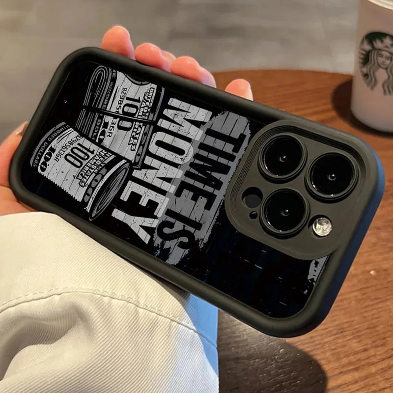 "Time is Money" iPhone Case – Soft TPU Cover for iPhone 17, 16, 15, 14, 13, 12, 11 & More