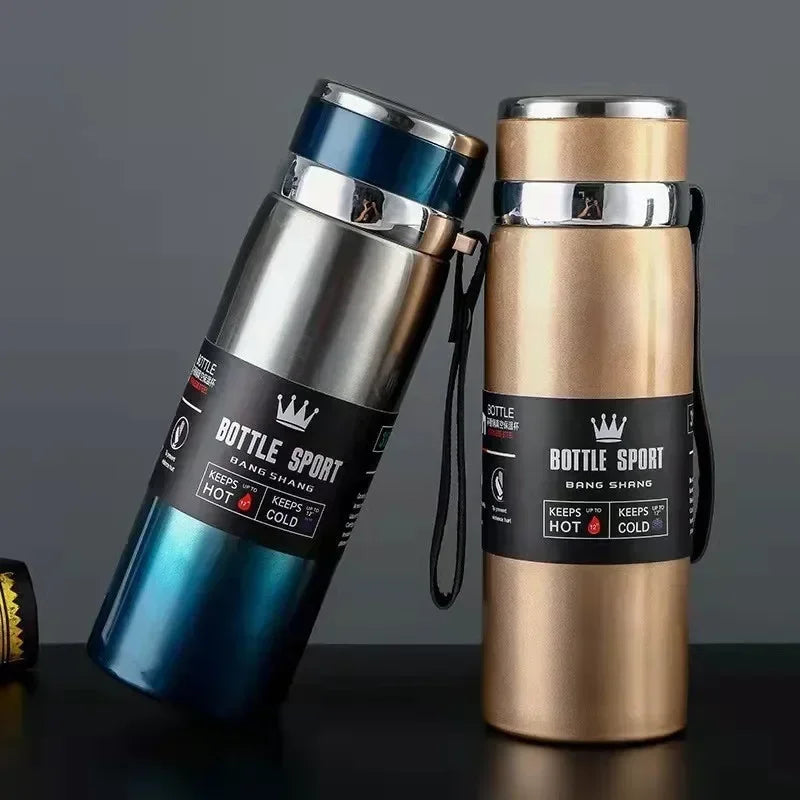 1L Stainless Steel Thermal Water Bottle - Vacuum Insulated Flask for Hot & Cold Drinks