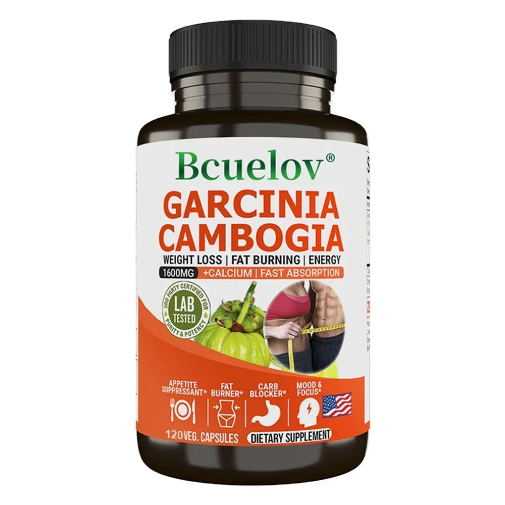 Garcinia Cambogia Capsules - Natural Fat Burner & Appetite Suppressant for Weight Loss