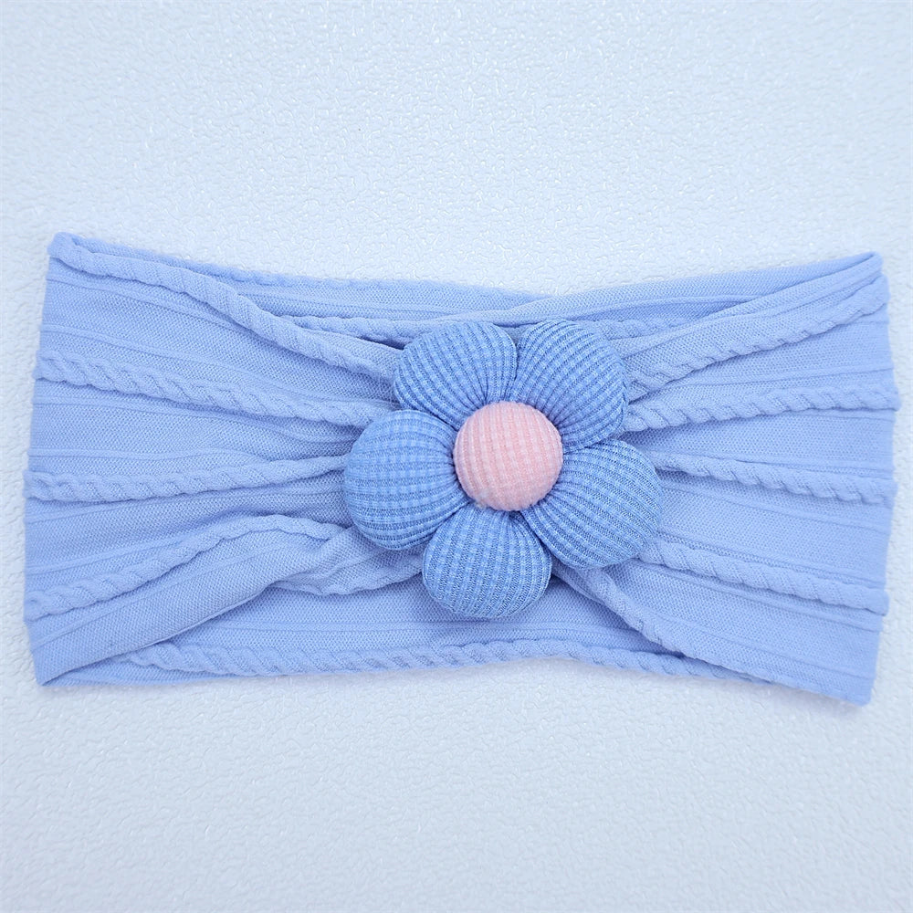 Flower Nylon Girl Hairband – Soft Elastic Baby Headband