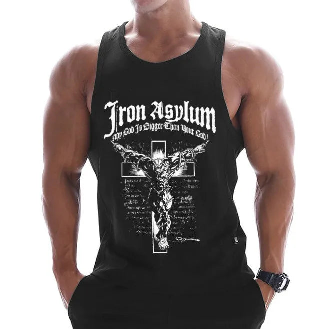 Men's Bodybuilding Tank Top - Cotton Muscle Shirt for Gym, Workout & Fitness