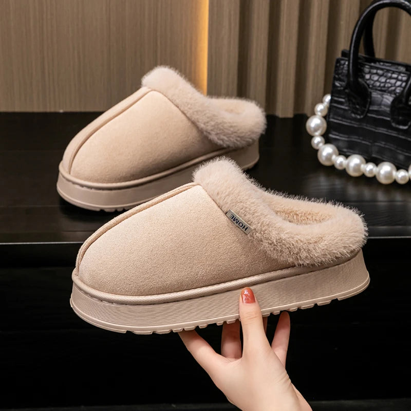 Women's Winter Slippers - Non-Slip Plush Fleece Lined Indoor House Shoes with Soft Sole