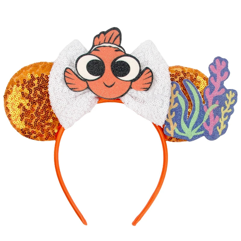 Disney Colorful Sequins Bow Headband – Rainbow Hair Accessory for Girls & Disney Fans