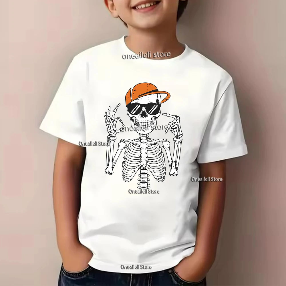 Camiseta infantil de algodão para o verão, com estampa divertida.