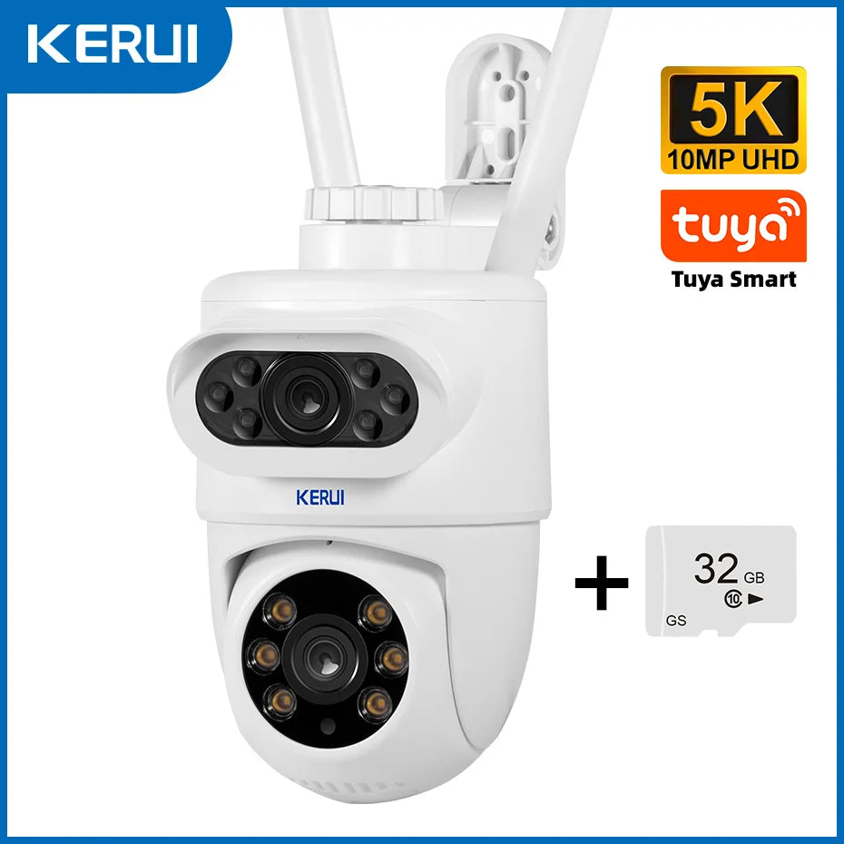 Dual Lens Outdoor WiFi Security Camera – Human Detection