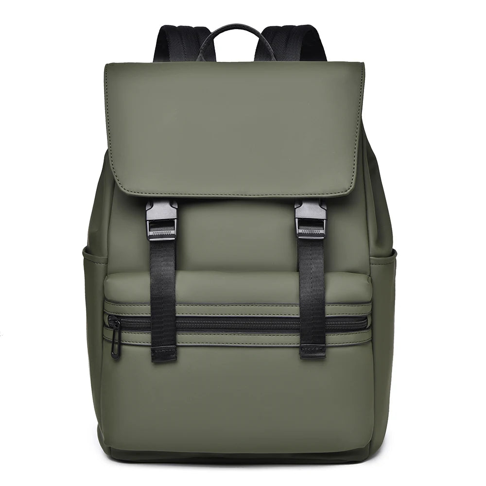 Men's Black Fashionable Backpack with Multiple Pockets, Ideal for Business and Travel, Spacious and Durable